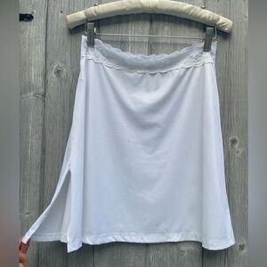 Vintage White Satin Silk Lace Mini Skirt